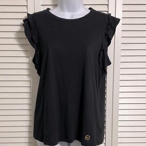 Michael Michael Kors Black Ruffle Sleeve Blouse
